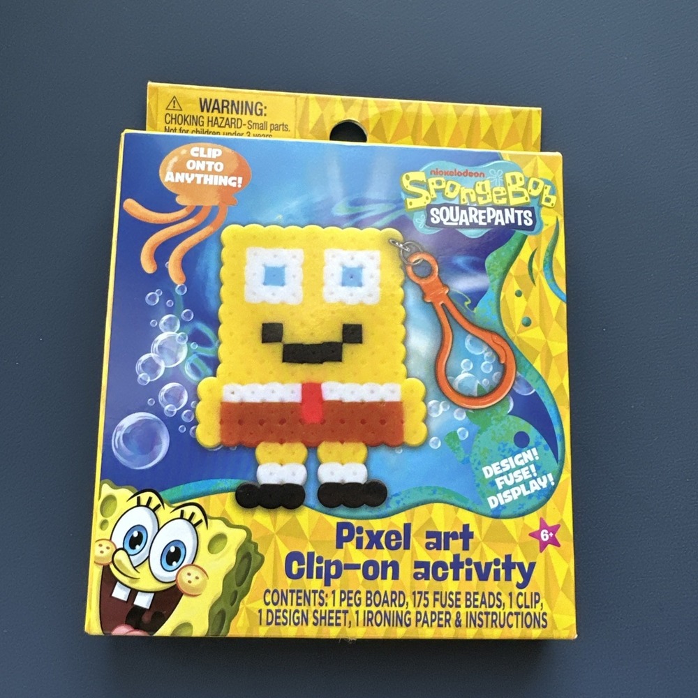 Nickelodeon SpongeBob Squarepants Pixel Art Clip On Activity Craft Brand New